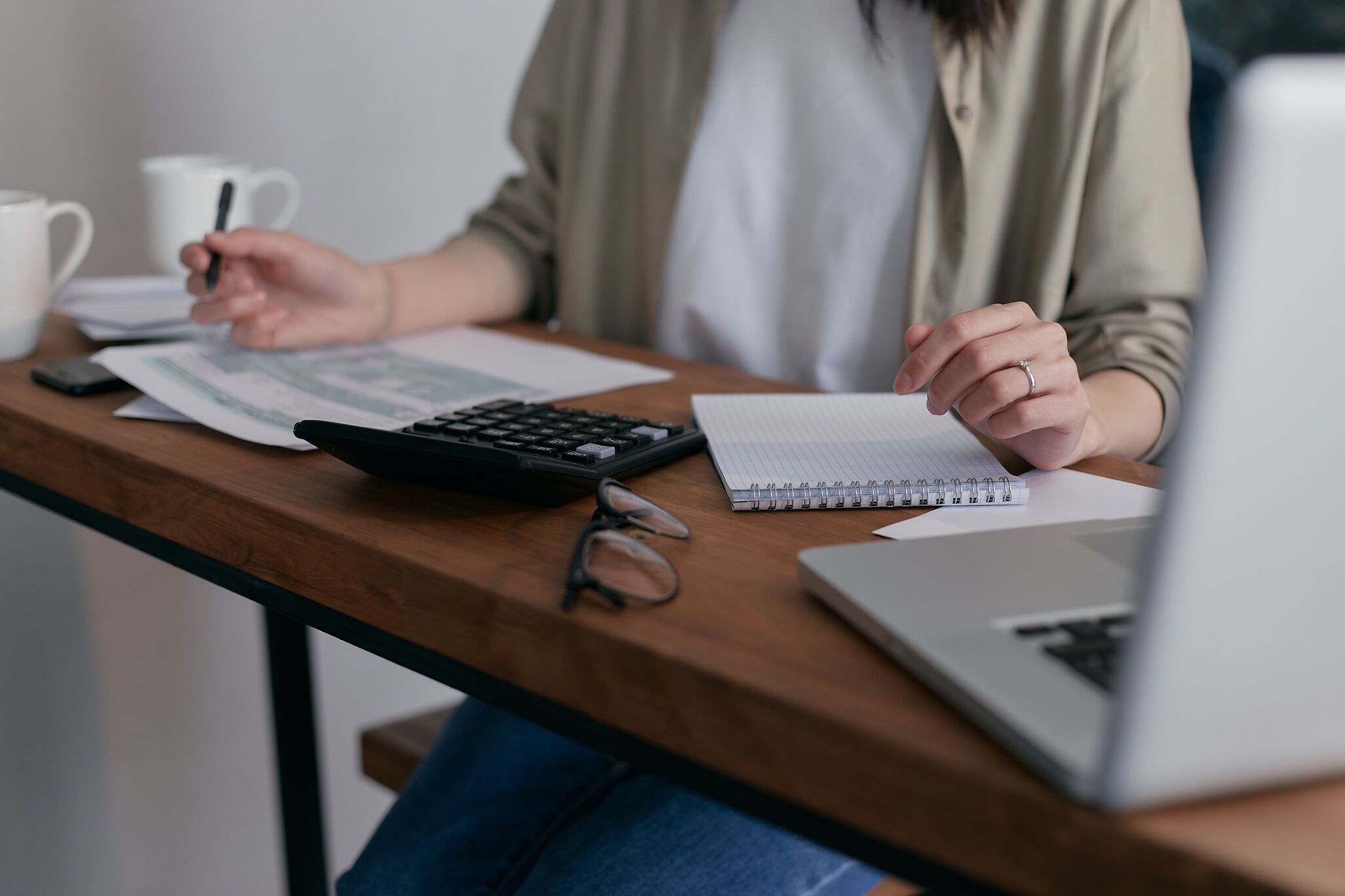 Financial administration professional at work