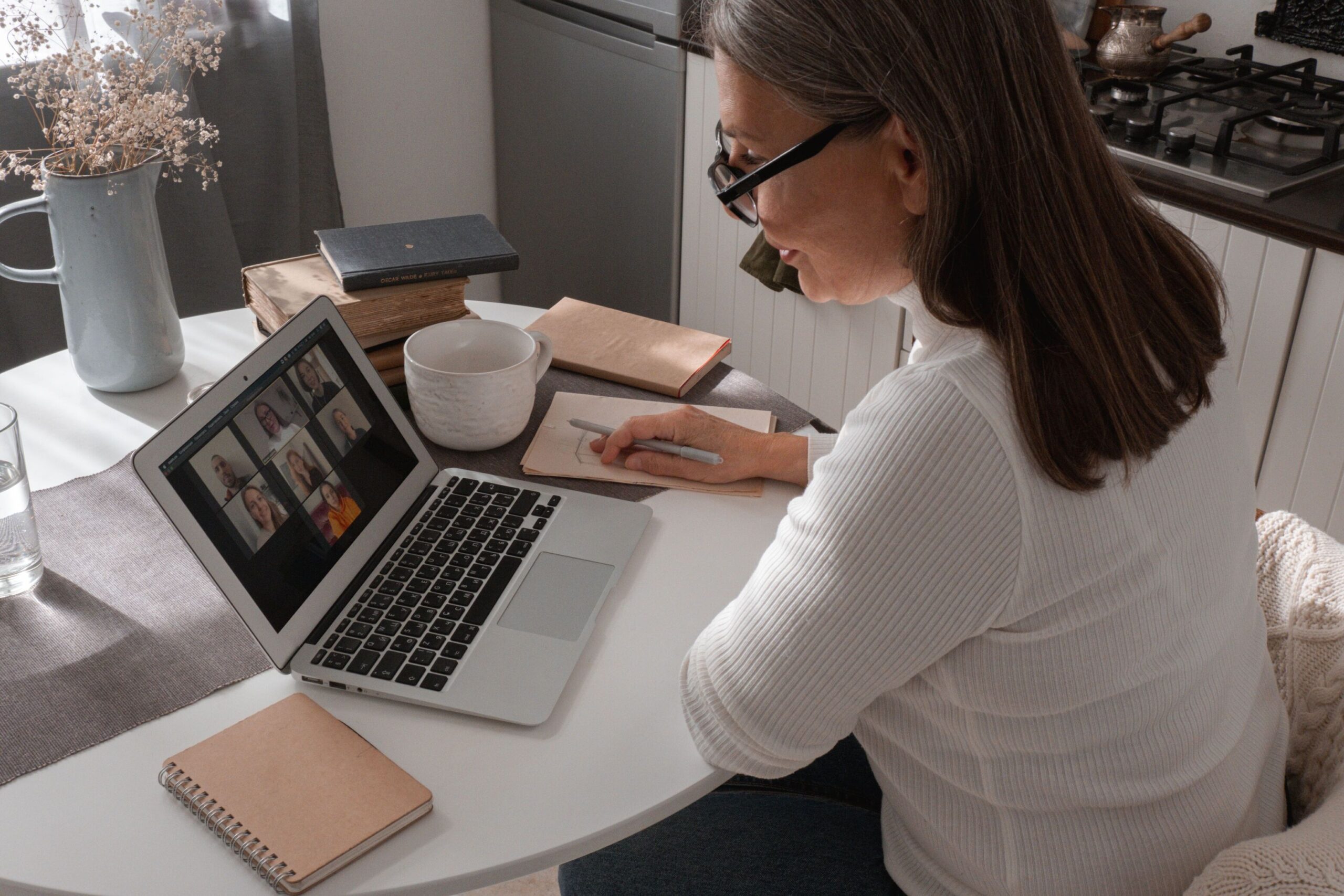 Professional woman working from home