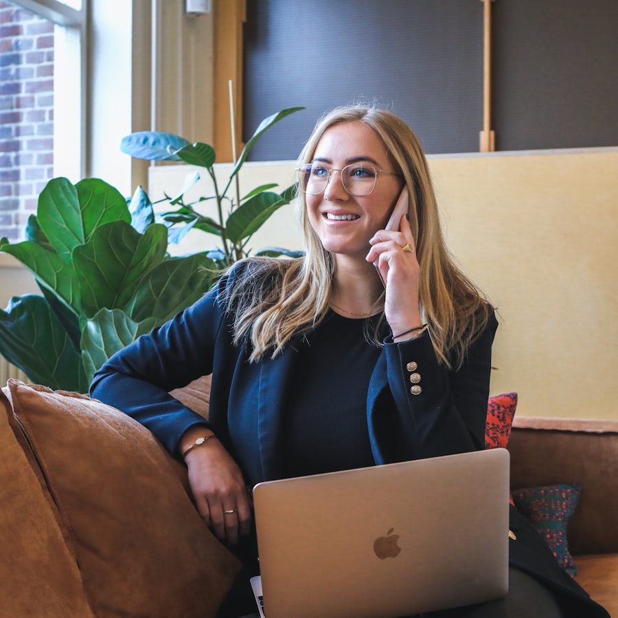 Professional woman working from home